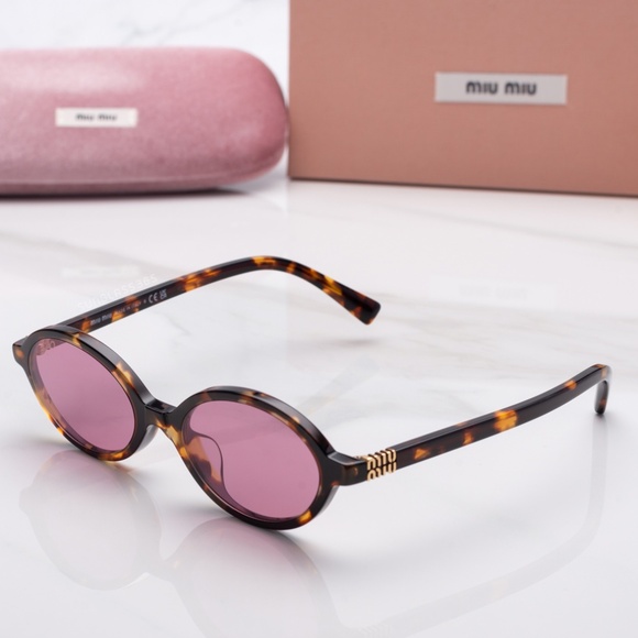 NWT Miu Miu MU 04ZSF-VAU50D Honey Havana Sunglasses - Picture 1 of 8